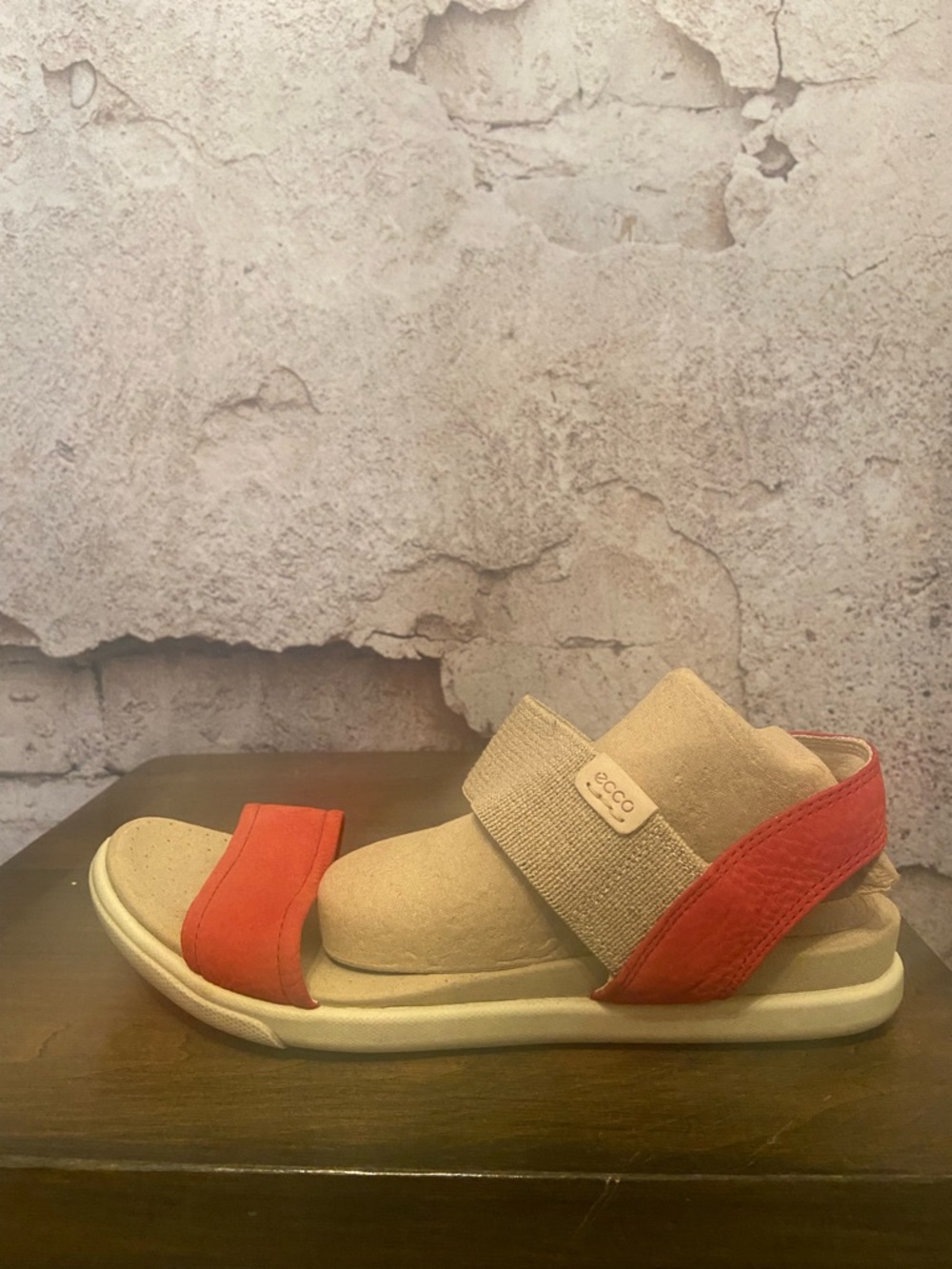 ECCO Rust Leather Stretch Sandals